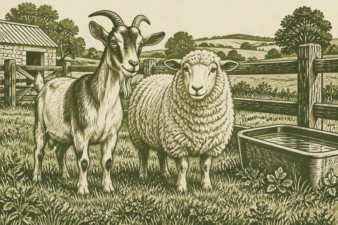 Editorial illustration for Backyard Goat and Sheep